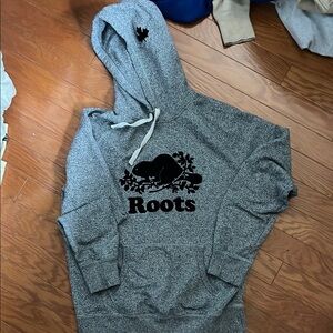 Roots Gray Hoodie with Black Logo